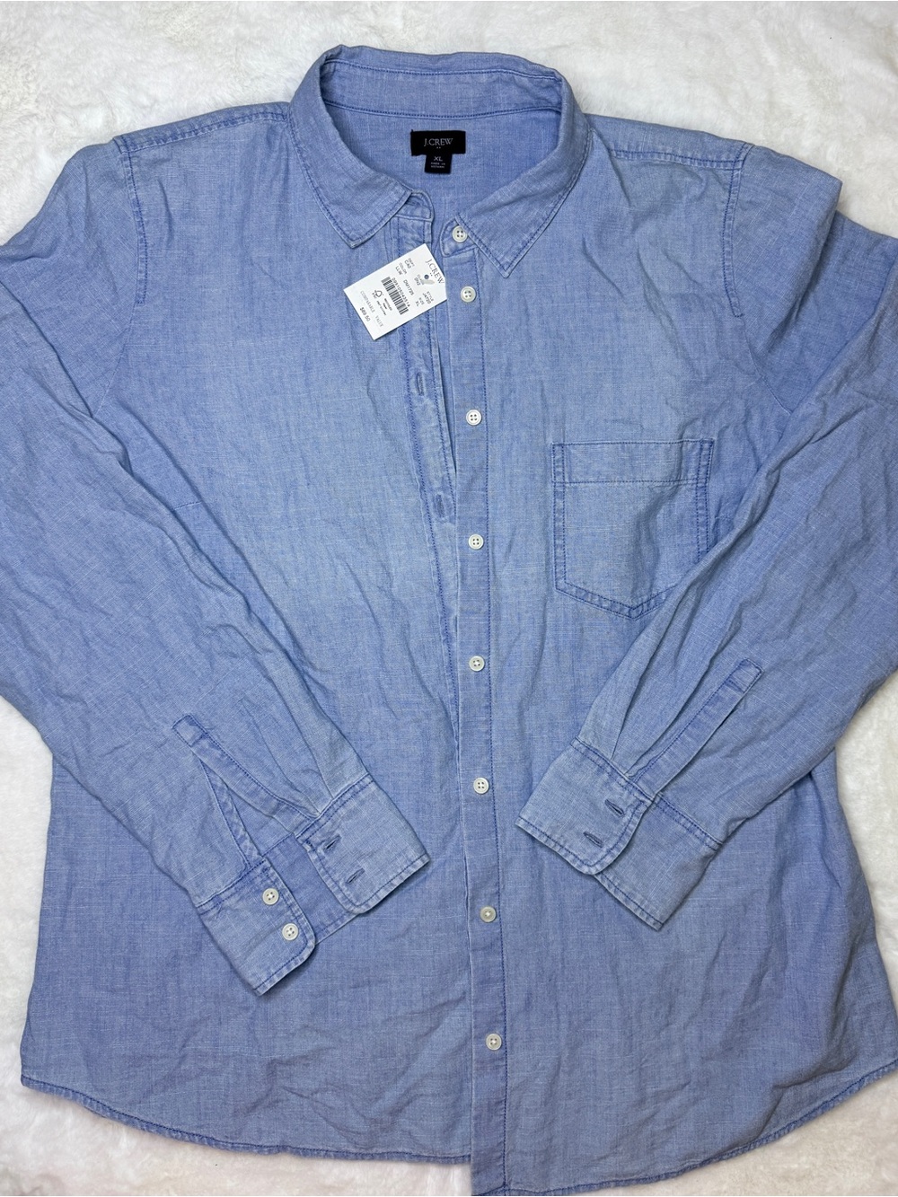 J. Crew Women’s Chambray Button-Down Shirt - Light Blue